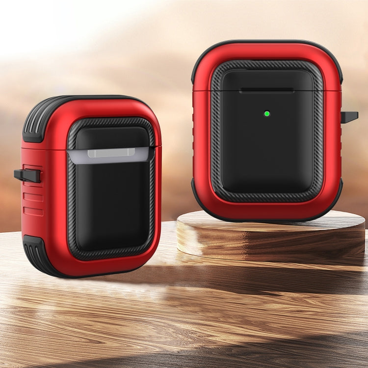 Wireless Earphones Shockproof TPU + PC Protective Case with Carabiner, For AirPods 1 / 2���������...