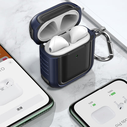 Wireless Earphones Shockproof TPU + PC Protective Case with Carabiner, For AirPods 1 / 2���������...