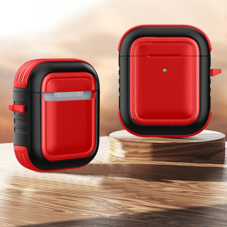 Wireless Earphones Shockproof TPU + PC Protective Case with Carabiner, For AirPods 1 / 2���������...