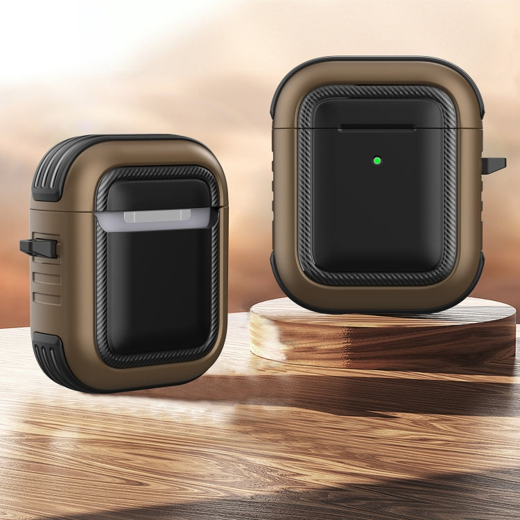 Wireless Earphones Shockproof TPU + PC Protective Case with Carabiner, For AirPods 1 / 2���������...