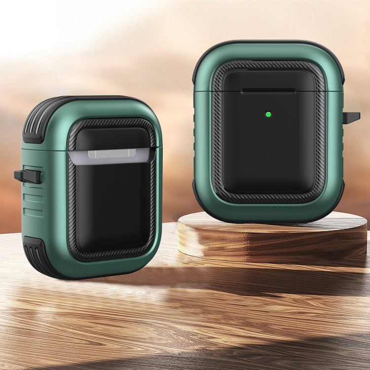 Wireless Earphones Shockproof TPU + PC Protective Case with Carabiner, For AirPods 1 / 2���������...