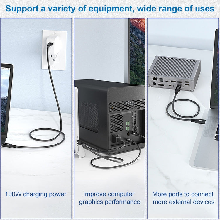 100W USB-C / Type-C 4.0 Male to USB-C / Type-C 4.0 Male Full-function Data Cable for Thunderbolt ...