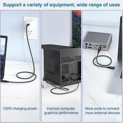 100W USB-C / Type-C 4.0 Male to USB-C / Type-C 4.0 Male Full-function Data Cable for Thunderbolt ...