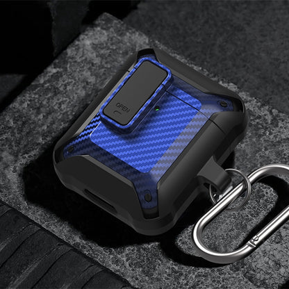 Wireless Earphones Shockproof Bumblebee Carbon Fiber Protective Case with Switch, For AirPods 1/2...