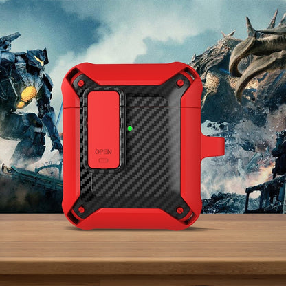 Wireless Earphones Shockproof Bumblebee Carbon Fiber Protective Case with Switch, For AirPods 1/2...