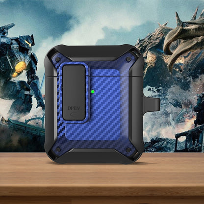 Wireless Earphones Shockproof Bumblebee Carbon Fiber Protective Case with Switch, For AirPods 1/2...