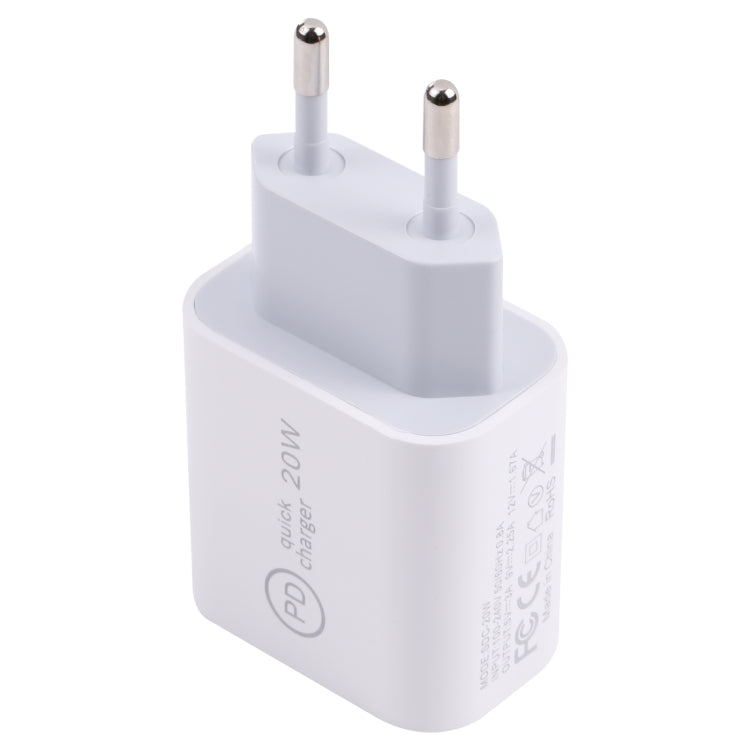 SDC-20W PD USB-C / Type-C Travel Charger + 1m 12W USB-C / Type-C to 8 Pin Data Cable Set,, EU Plu...