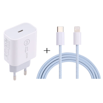 SDC-20W PD USB-C / Type-C Travel Charger + 1m 12W USB-C / Type-C to 8 Pin Data Cable Set,, EU Plu...