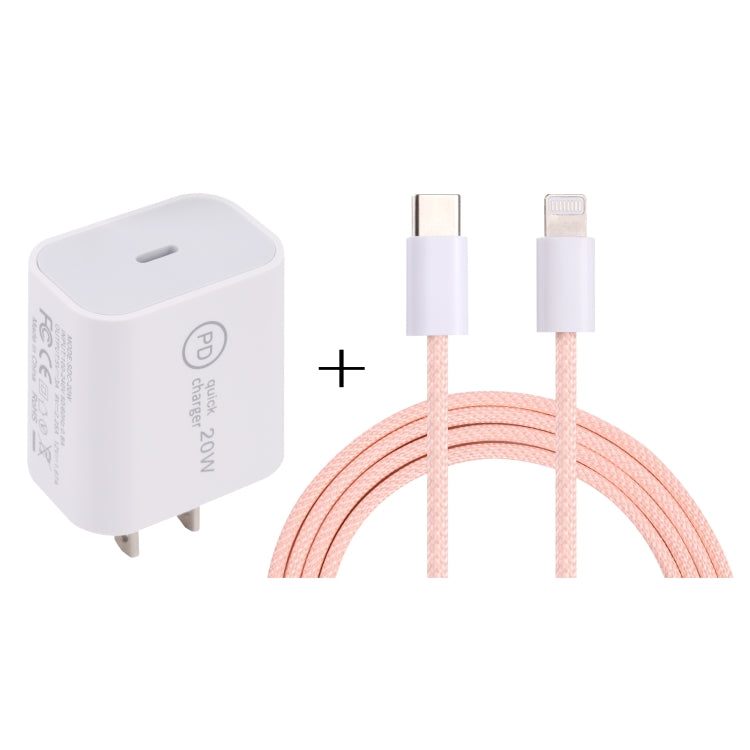 SDC-20W PD USB-C / Type-C Travel Charger + 1m 12W USB-C / Type-C to 8 Pin Data Cable Set,, EU Plu...
