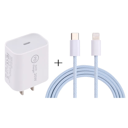 SDC-20W PD USB-C / Type-C Travel Charger + 1m 20W USB-C / Type-C to 8 Pin Data Cable Set,, EU Plu...