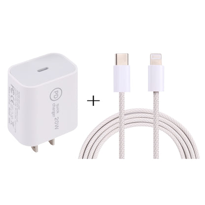 SDC-20W PD USB-C / Type-C Travel Charger + 1m 20W USB-C / Type-C to 8 Pin Data Cable Set,, EU Plu...