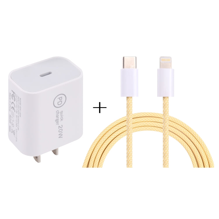 SDC-20W PD USB-C / Type-C Travel Charger + 1m 20W USB-C / Type-C to 8 Pin Data Cable Set,, EU Plu...