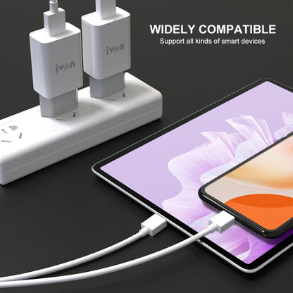 IVON AD-33 2 in 1 2.1A Single USB Port Travel Charger + 1m USB to Micro USB Data Cable Set,, EU P...