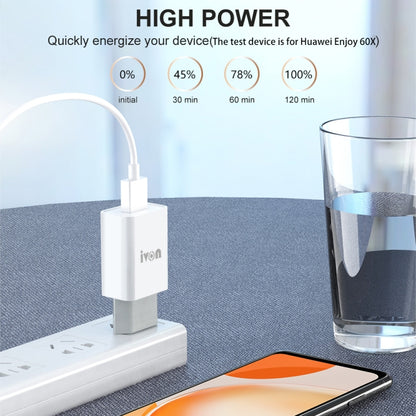 IVON AD-33 2 in 1 2.1A Single USB Port Travel Charger + 1m USB to Micro USB Data Cable Set,, EU P...