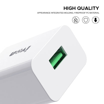 IVON AD-35 2 in 1 18W QC3.0 USB Port Travel Charger + 1m USB to Micro USB Data Cable Set,, EU Plu...