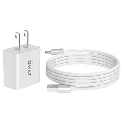 IVON AD-35 2 in 1 18W QC3.0 USB Port Travel Charger + 1m USB to Micro USB Data Cable Set,, EU Plu...