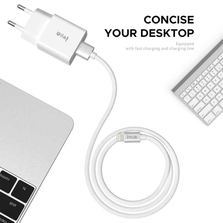 IVON AD-35 2 in 1 18W QC3.0 USB Port Travel Charger + 1m USB to USB-C / Type-C Data Cable Set,���...