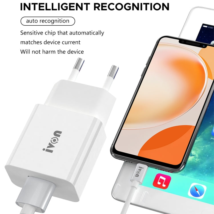 IVON AD-35 2 in 1 18W QC3.0 USB Port Travel Charger + 1m USB to USB-C / Type-C Data Cable Set,���...
