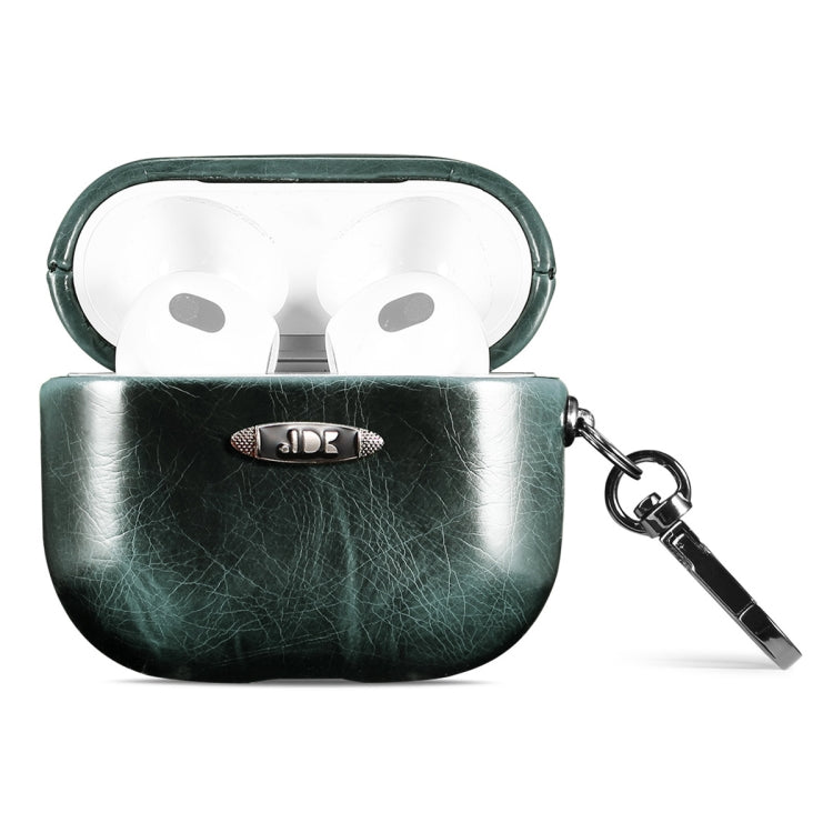 Oil Wax Leather Texture Earphone Protective Case with Hang Buckle, For AirPods 1 / 2, For AirPods...
