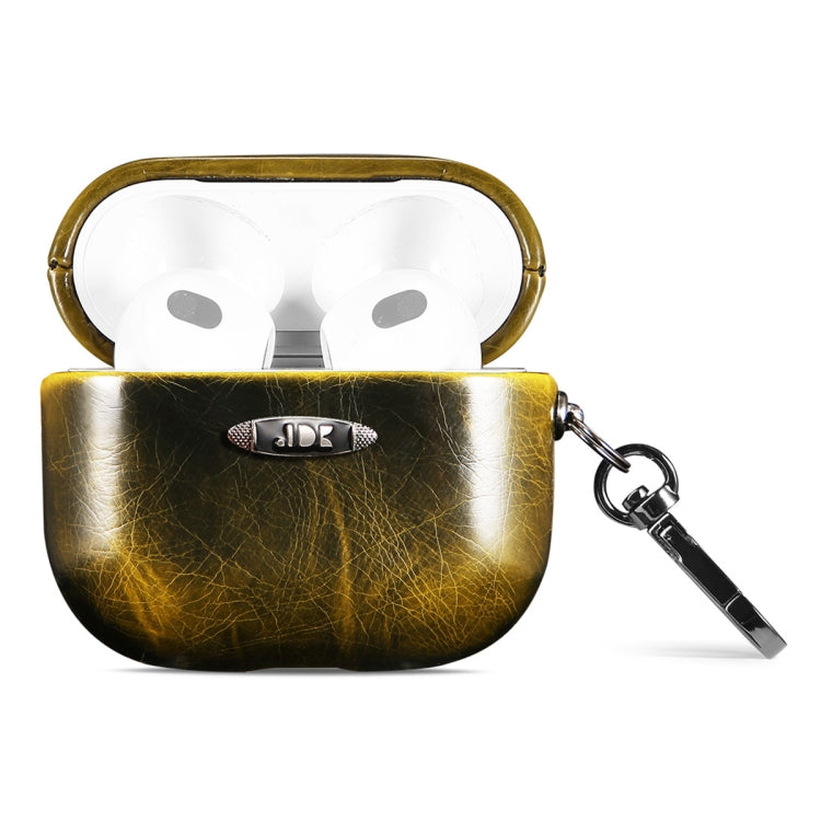 Oil Wax Leather Texture Earphone Protective Case with Hang Buckle, For AirPods 1 / 2, For AirPods...