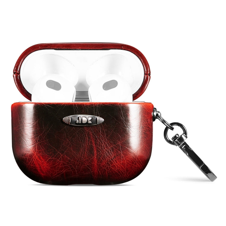 Oil Wax Leather Texture Earphone Protective Case with Hang Buckle, For AirPods 1 / 2, For AirPods...