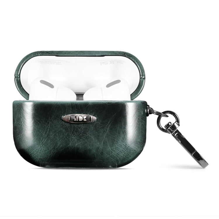 Oil Wax Leather Texture Earphone Protective Case with Hang Buckle, For AirPods 1 / 2, For AirPods...