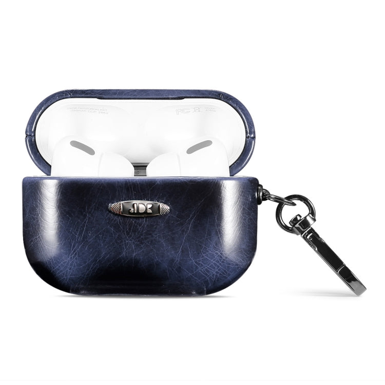 Oil Wax Leather Texture Earphone Protective Case with Hang Buckle, For AirPods 1 / 2, For AirPods...