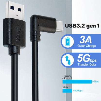 USB Male to USB 3.2 Gen1 Type-C Elbow VR Link Cable For Oculus Quest 1 / 2, 3m, 4m