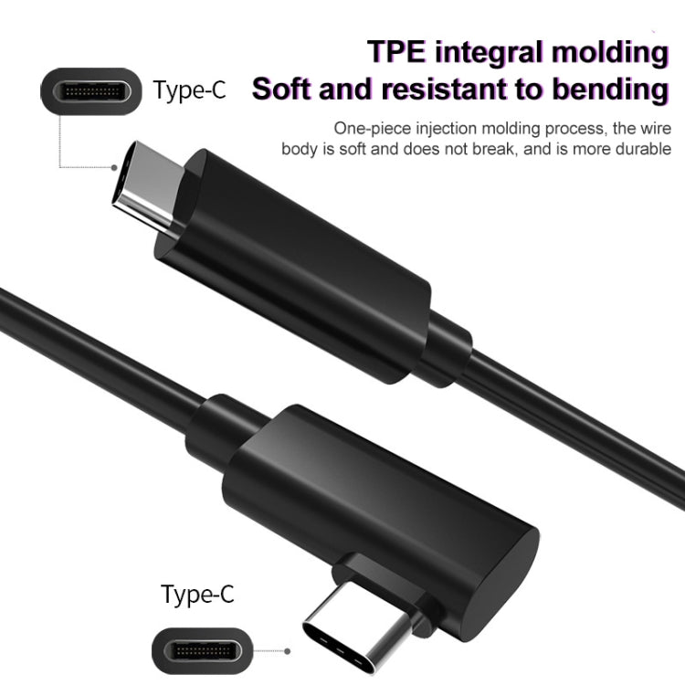 USB Male to USB 3.2 Gen1 Type-C Elbow VR Link Cable For Oculus Quest 1 / 2, 3m, 4m