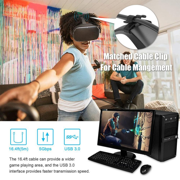 USB Male to USB 3.2 Gen1 Type-C Elbow VR Link Cable For Oculus Quest 1 / 2, 3m, 4m