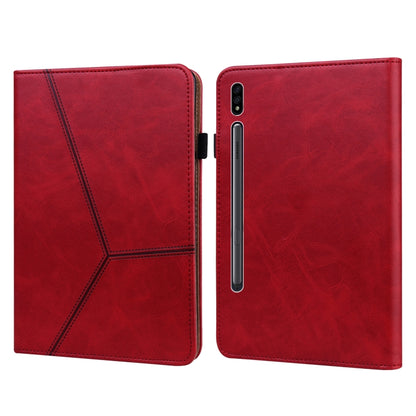 Solid Color Embossed Striped Leather Tablet Case, For Samsung Galaxy Tab S6 Lite P610/P615�������...