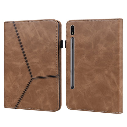 Solid Color Embossed Striped Leather Tablet Case, For Samsung Galaxy Tab S6 Lite P610/P615�������...