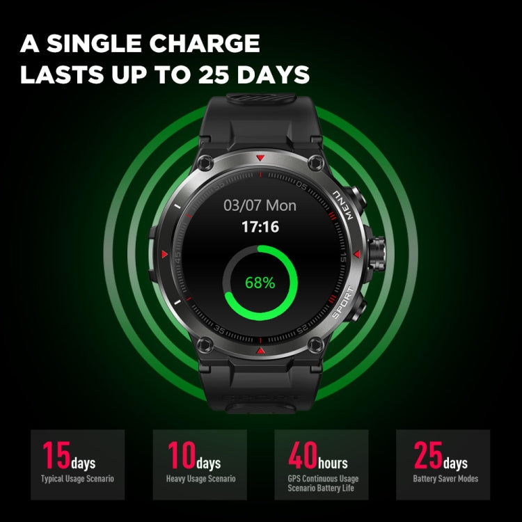 Zeblaze Stratos 2 1.3 inch AMOLED Screen Smart Watch, Support Sleep Monitoring / Heart Rate Monit...