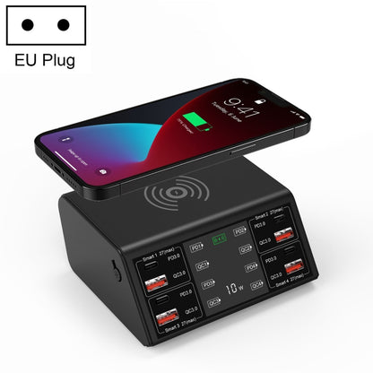 838w 9 in 1 100W 4 PD 3.0 USB-C / Type-C + 4 QC 3.0 USB Ports Smart Digital Display Wireless Char...