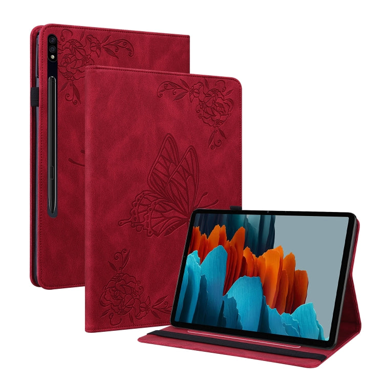 Butterfly Flower Embossed Leather Tablet Case