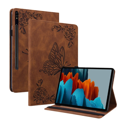 Butterfly Flower Embossed Leather Tablet Case