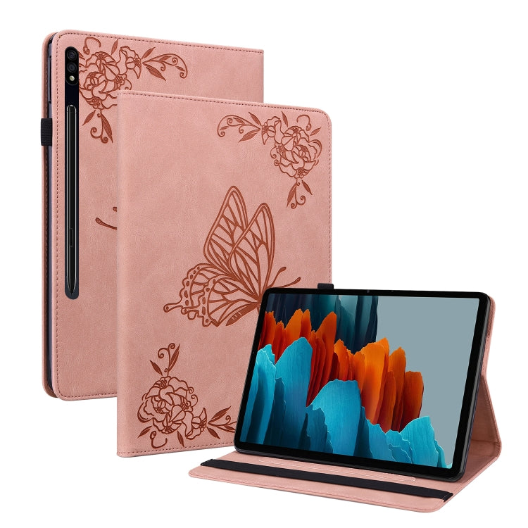 Butterfly Flower Embossed Leather Tablet Case