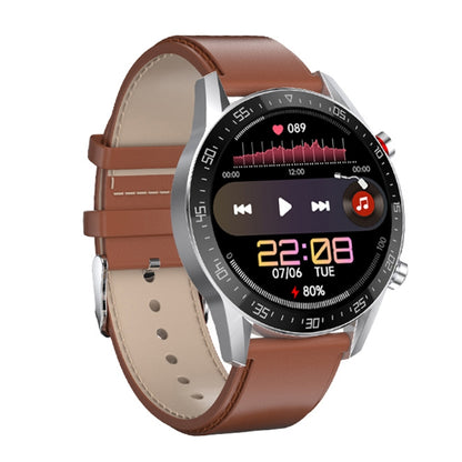 SK7Plus 1.28 inch IPS Screen Leather Strap Smart Watch, Support Bluetooth Call/Sleep Monitoring��...
