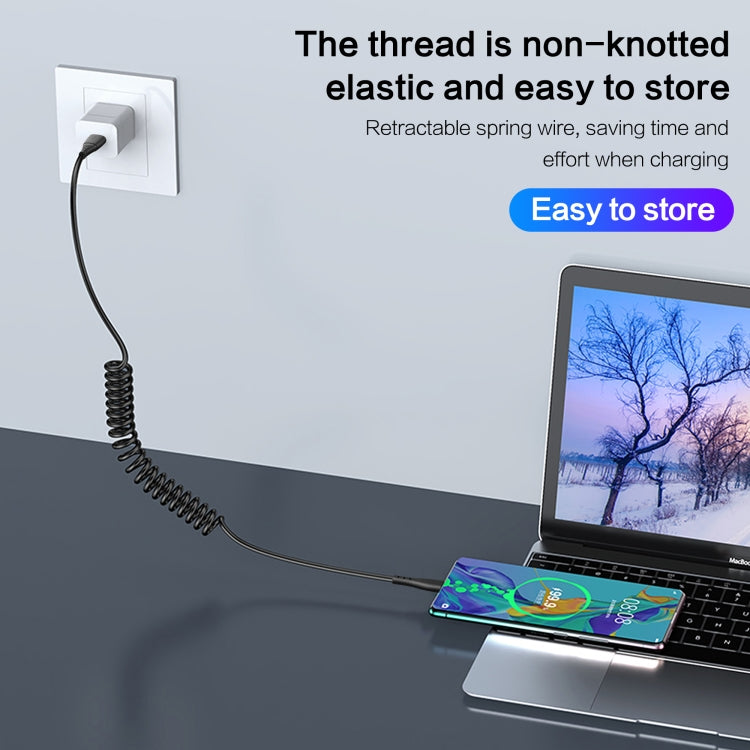 3A Type-C / USB-C Spring Charging Data Cable, Type-C