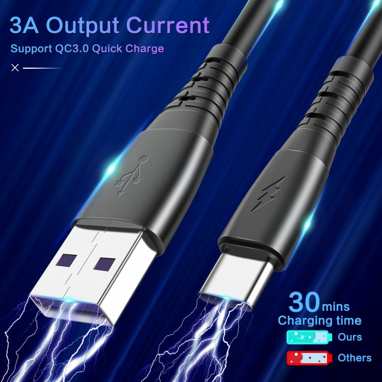 3A Type-C / USB-C Spring Charging Data Cable, Type-C