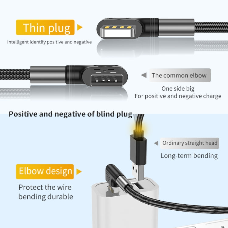 3A USB-C/Type-C to 8 Pin Double Elbow Charging Cable, 0.5m, 1m, 2m, 3m