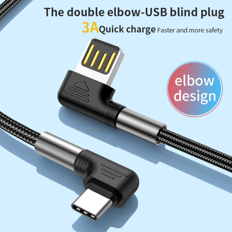 3A USB-C/Type-C to 8 Pin Double Elbow Charging Cable, 0.5m, 1m, 2m, 3m