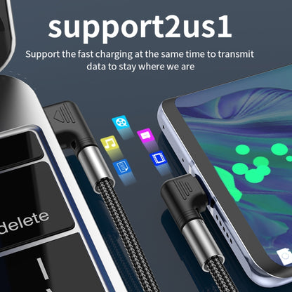3A USB-C/Type-C to 8 Pin Double Elbow Charging Cable, 0.5m, 1m, 2m, 3m