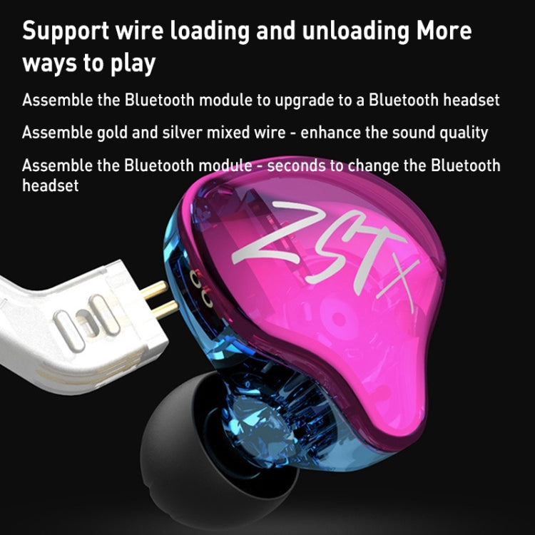 KZ-ZST X Ring Iron Hybrid Driver In-Ear Noise Cancelling Earphone, With Microphone���������������...