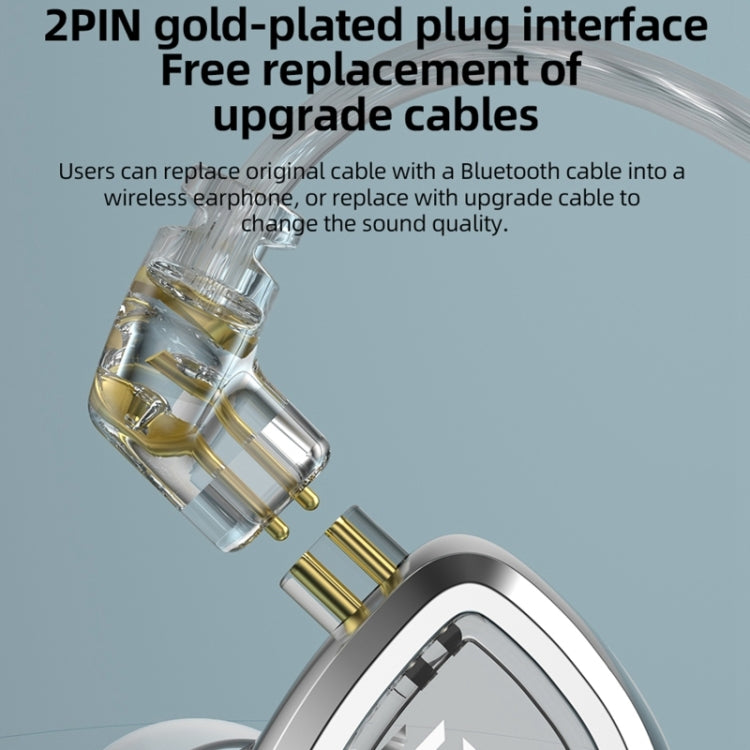 KZ-EDA Balanced Dual Magnetic Dynamic In-Ear Earphone, With Microphone, Without Microphone