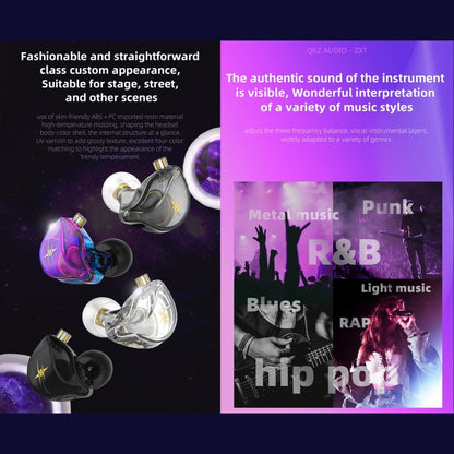 QKZ ZXT Sports In-ear Wired Control Plug HIFI Stereo Stage Monitor Earphone