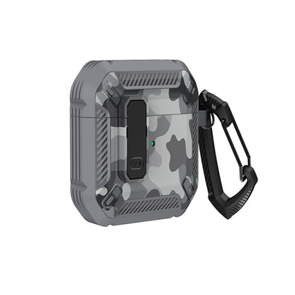 Two-Tone Printed Earphone Case with Switch Lock & Carabiner, For AirPods 1/2, For AirPods Pro����...