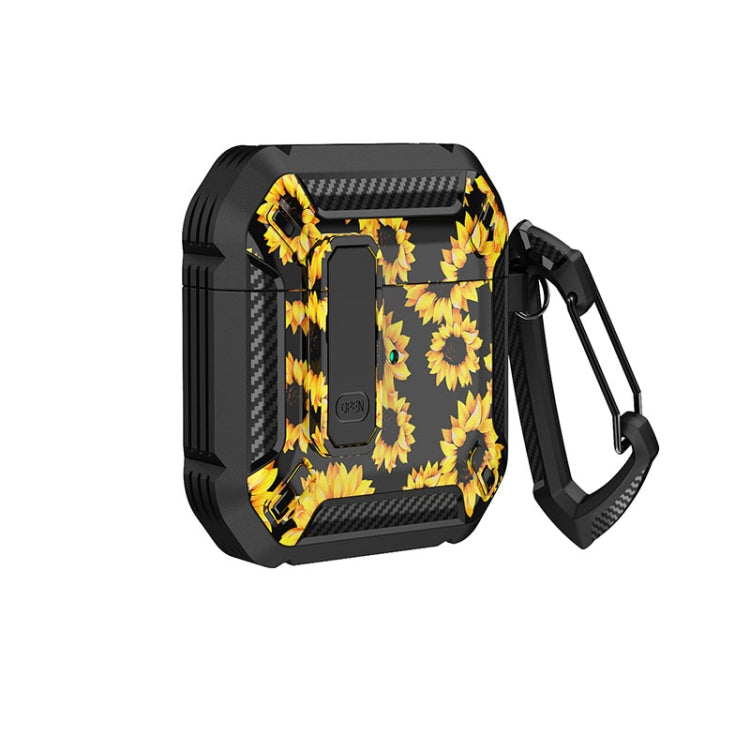 Two-Tone Printed Earphone Case with Switch Lock & Carabiner, For AirPods 1/2, For AirPods Pro����...