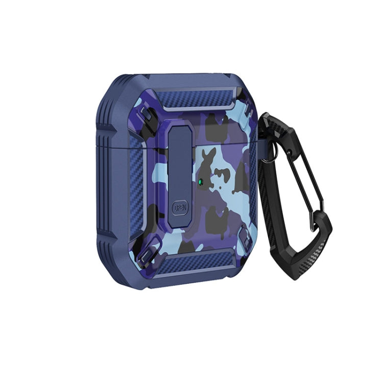 Two-Tone Printed Earphone Case with Switch Lock & Carabiner, For AirPods 1/2, For AirPods Pro����...
