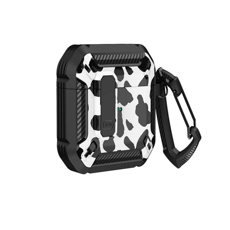 Two-Tone Printed Earphone Case with Switch Lock & Carabiner, For AirPods 1/2, For AirPods Pro����...